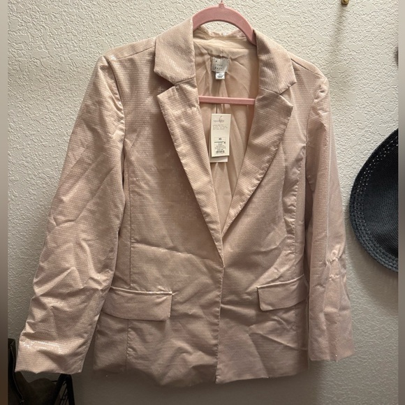 Beige Sequin Blazer - Picture 3 of 7